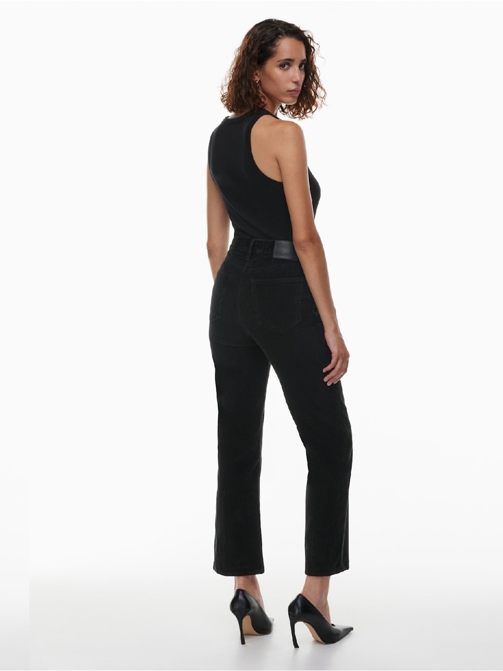 Denim Forum The Arlo Hi-Rise Straight
Corduroy Pant - Black